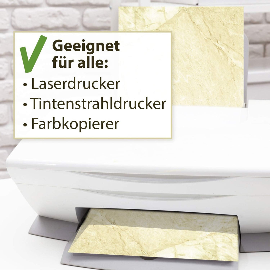 Marmorpapier Briefpapier BEIDSEITIG marmoriert DIN A4 braun 250 Blatt, 250 Blatt