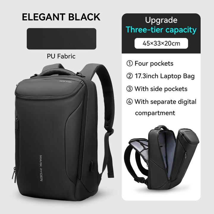 MARK RYDEN Grosse Kapazität Laptop Rucksack mit 17.3 Zoll/15.6 Zoll für Männer Multifunktionsrucksac