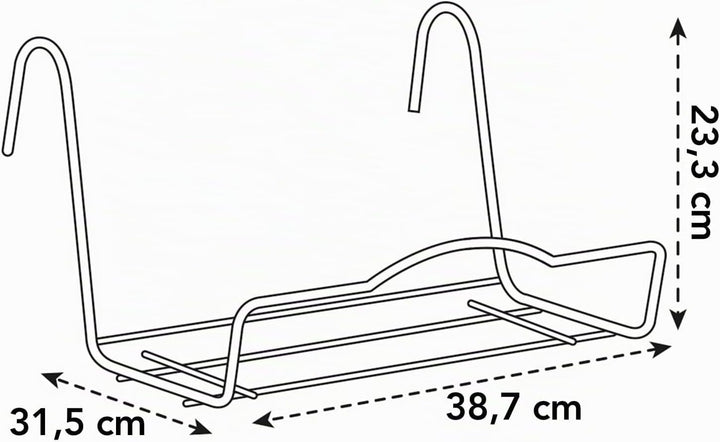 elho Supports Metall 40 - Zubehör für Balkon &amp; Aussen Zubehör - Ø 38.5 x H 22.3 cm - Schwarz/Anthraz