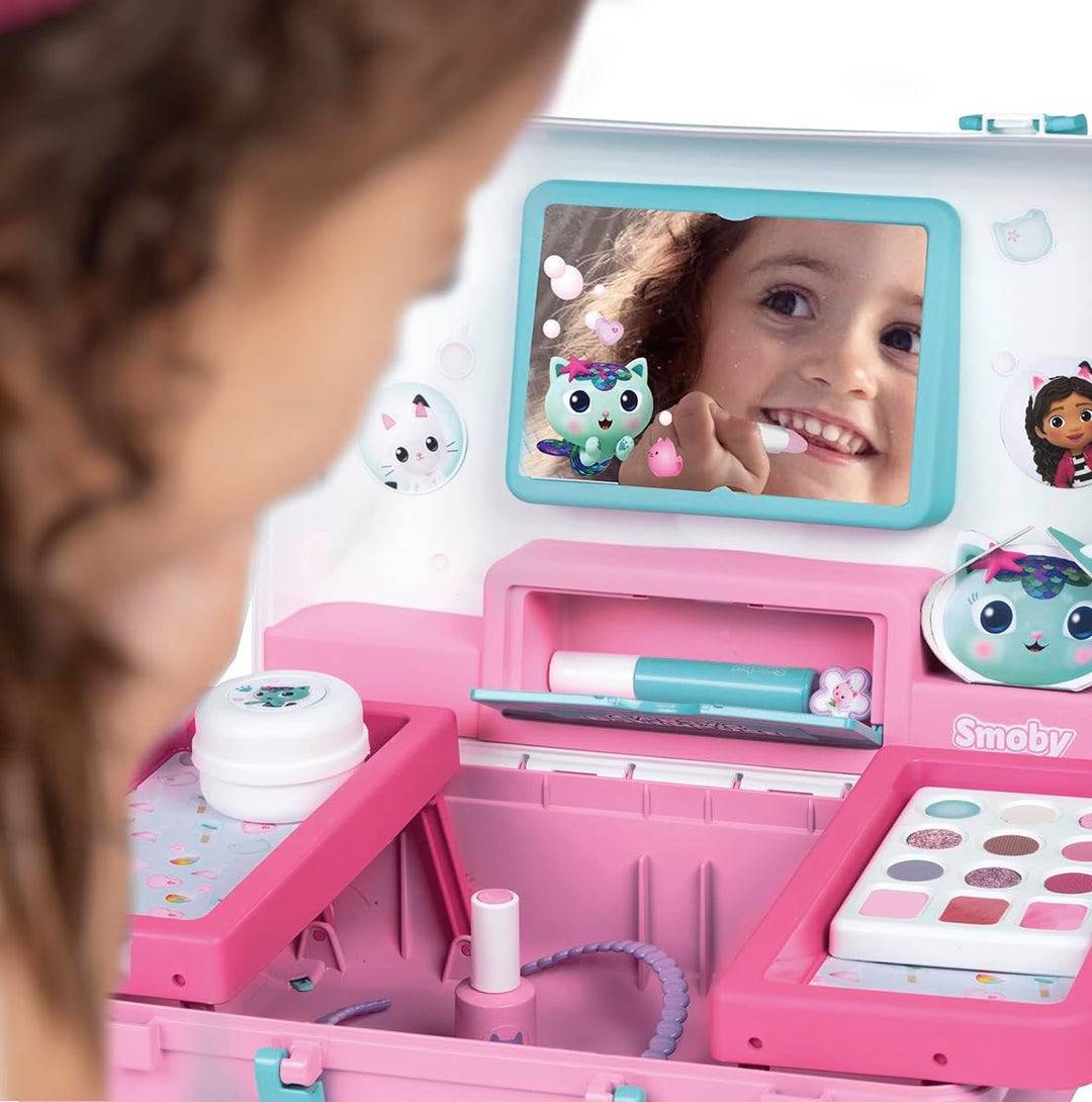Smoby Gabby’s Dollhouse Kosmetikkoffer – Styling- & Friseurkoffer mit Spielzeug-Kosmetik (unecht) &