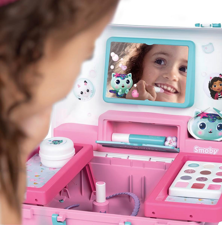 Smoby Gabby’s Dollhouse Kosmetikkoffer – Styling- & Friseurkoffer mit Spielzeug-Kosmetik (unecht) &