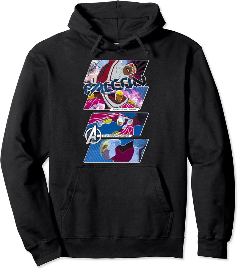 Marvel Falcon The Winged Avenger Comic Panels Pullover Hoodie