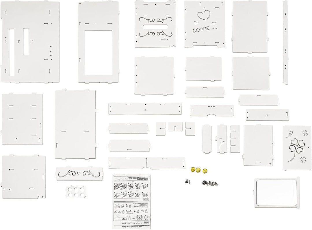 Make up Organizer mit 2 Schubladen, Schminktisch Organizer mit Einem Linken Schrank, Waschbecken im