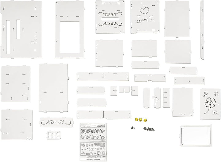 Make up Organizer mit 2 Schubladen, Schminktisch Organizer mit Einem Linken Schrank, Waschbecken im