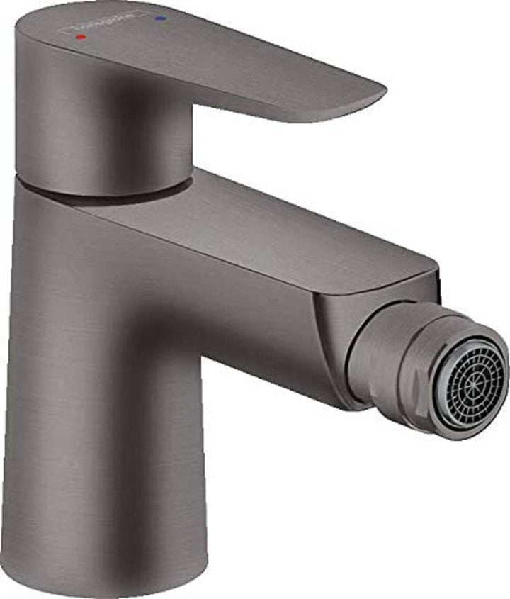 hansgrohe Talis E Einhebel-Bidetarmatur mit Zugstangen-Ablaufgarnitur, Brushed Black Chrome Brushed