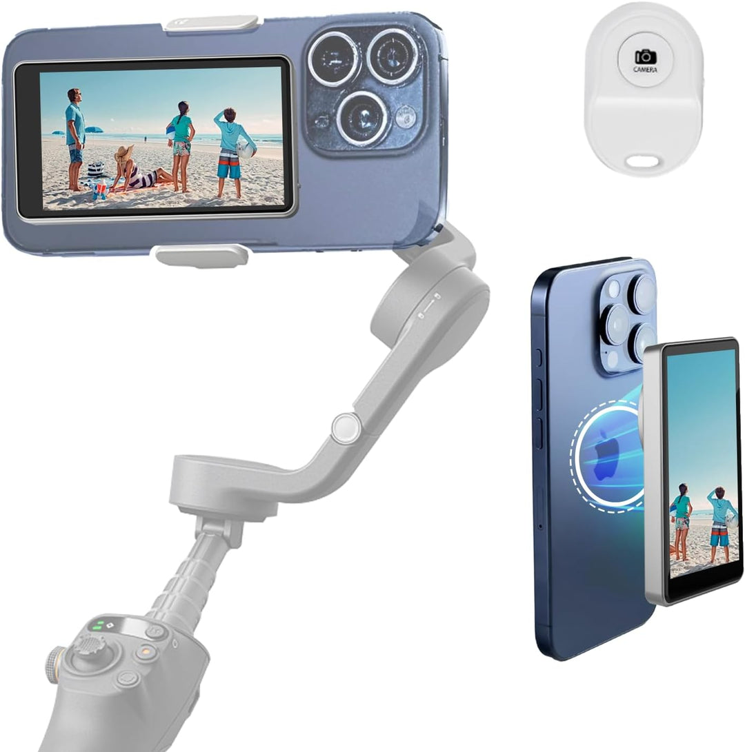 MOJOGEAR VS2 Selfie Vlog Monitor Kompatibel mit iPhone und Android - Grau - Drahtloser 4,02 Zoll IPS