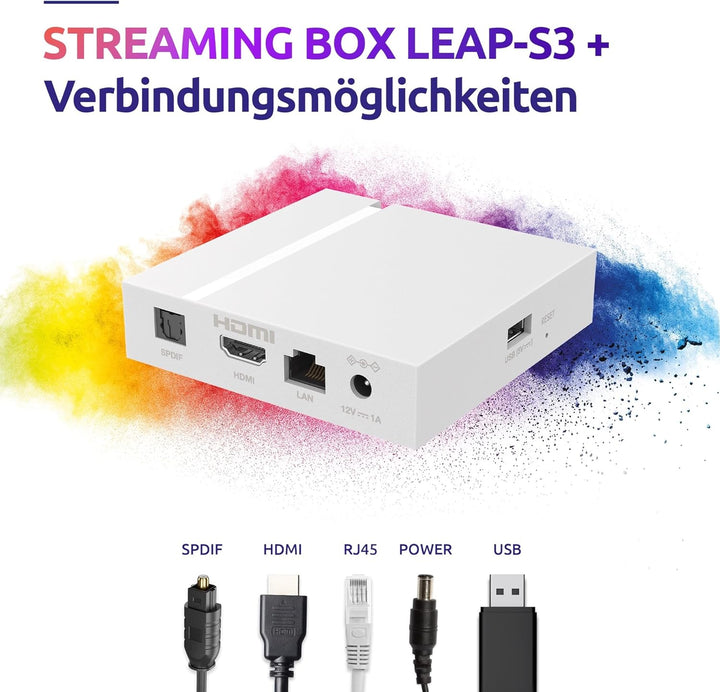 STRONG - Streaming Box Android TV 4K UHD - Leap-S3+ V2 - Chromecast Built-in - Kompatibel mit Google