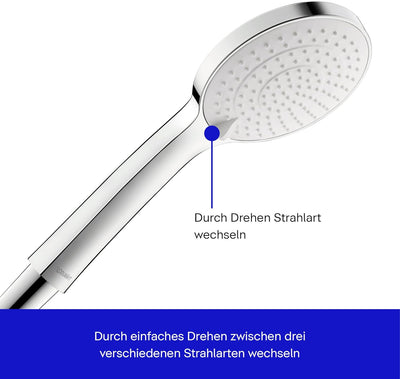 Duravit Universal Duschsystem, Duschset mit 3 Strahlarten (Rain, Intense Rain, Soft Rain), Duschstan