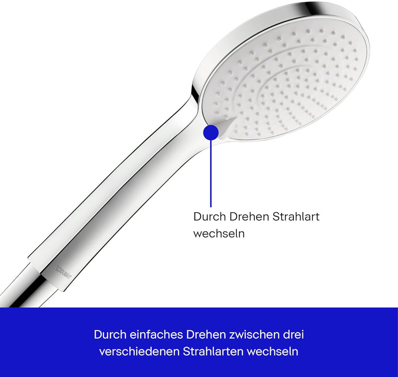 Duravit Universal Duschsystem, Duschset mit 3 Strahlarten (Rain, Intense Rain, Soft Rain), Duschstan