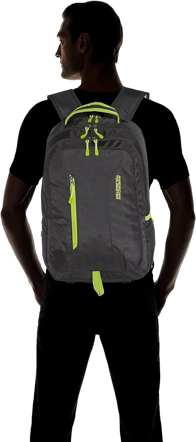 American Tourister Urban Groove - 15,6 Zoll Laptop Rucksack, 47 cm, 27 L, schwarz (black/lime green)