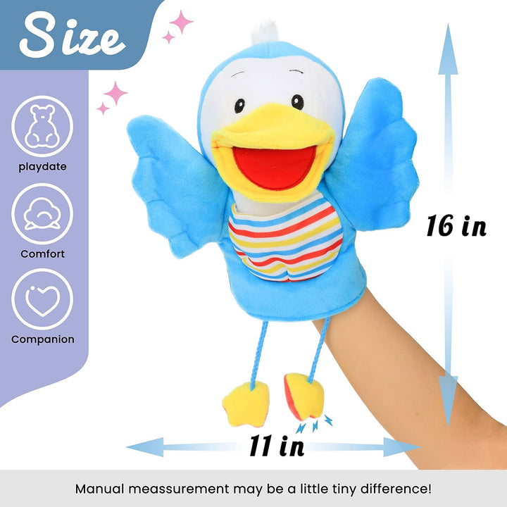 Hopearl Plüsch Vogel Handpuppe Mit Beweglichem Schnabel - Fantasievolles Lernspielzeug Für Rollenspi