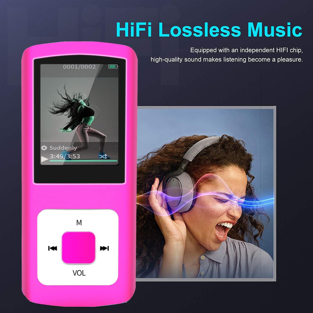 Hotechs MP3-Player/MP4-Player, MP3-Player mit 32 GB Speicherkarte, schlankes Design, digitales LCD-D