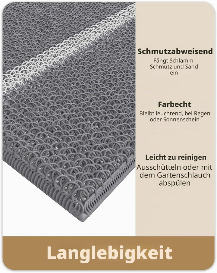Color G Fussmatte Aussen Innen 120 x 180 cm, Grosse Schmutzfangmatte Aussen rutschfest Wetterfest, F