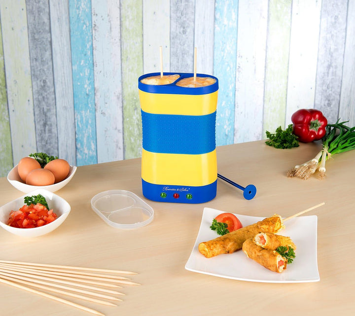 Rosenstein & Söhne Stangenei Maschine: Vertikaler Doppel-Eierkocher"Ei am Stiel", 420 W