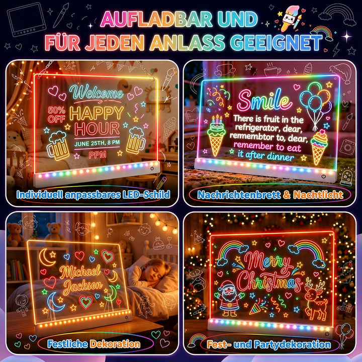 EUCOCO LED Zeichenbrett für Kinder, Geschenk Mädchen Junge 2 3 4 5 6 7 8 Jahre Kinder Spielzeug ab 2