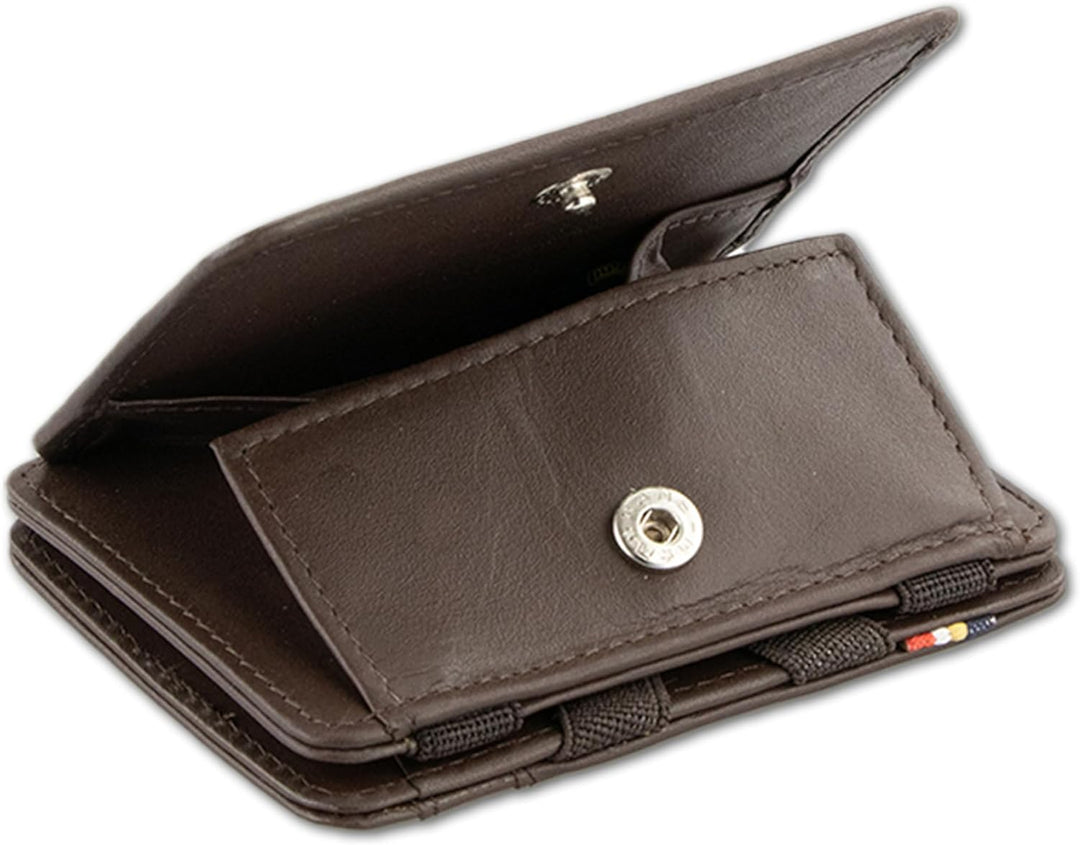 Hunterson Flacher Geldbeutel Fuer Herren aus Leder, Magic Wallet mit RFID-Schutz, Geldboerse mit Kle