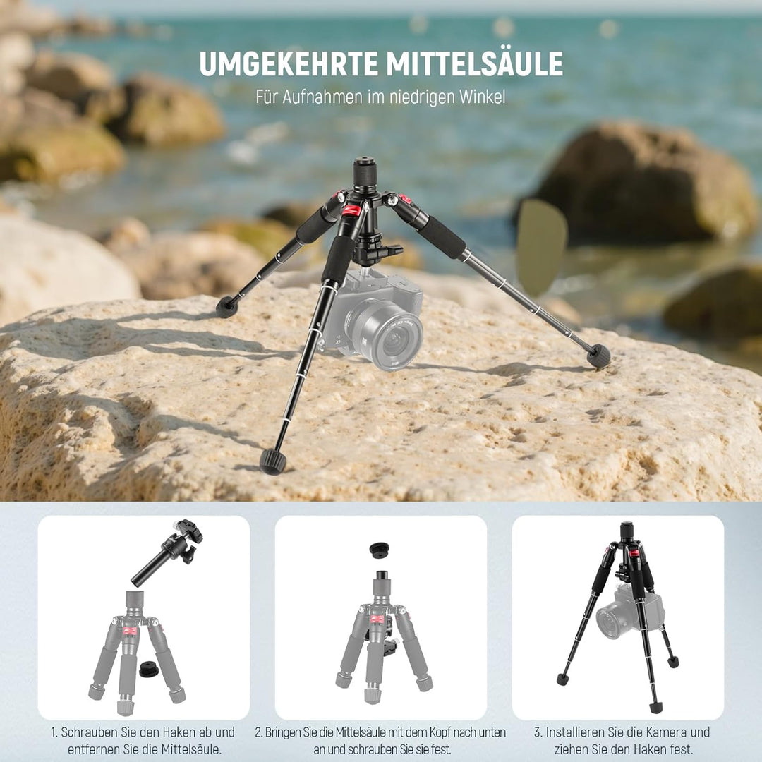 NEEWER Mini Stativ für Kamera mit 360°Kugelkopf Aluminiumlegierung 20"/ 50cm 1/4" Arca Type QR Plate