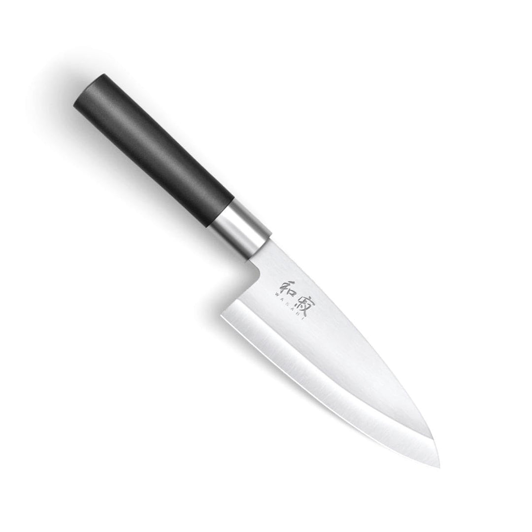 KAI Wasabi Black Deba 21,0 cm Klingenlänge - rostfreier 6A/1K6 Edelstahl poliert 58 (±1) HRC - schwa