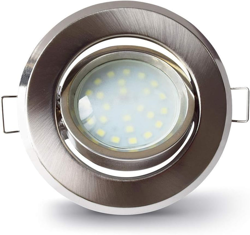 LAMPAOUS Led Einbaustrahler Dimmbar 230V Flach Spots Kaltweiss 12er-Set Aluminium Einbauleuchten mit