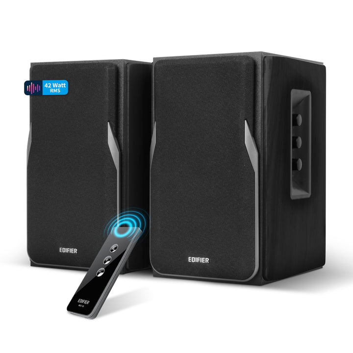 EDIFIER Studio R1380T 2.0 Regallautsprecher-System (42 Watt) im Echtholzgehäuse (MDF). Zwei LINE IN