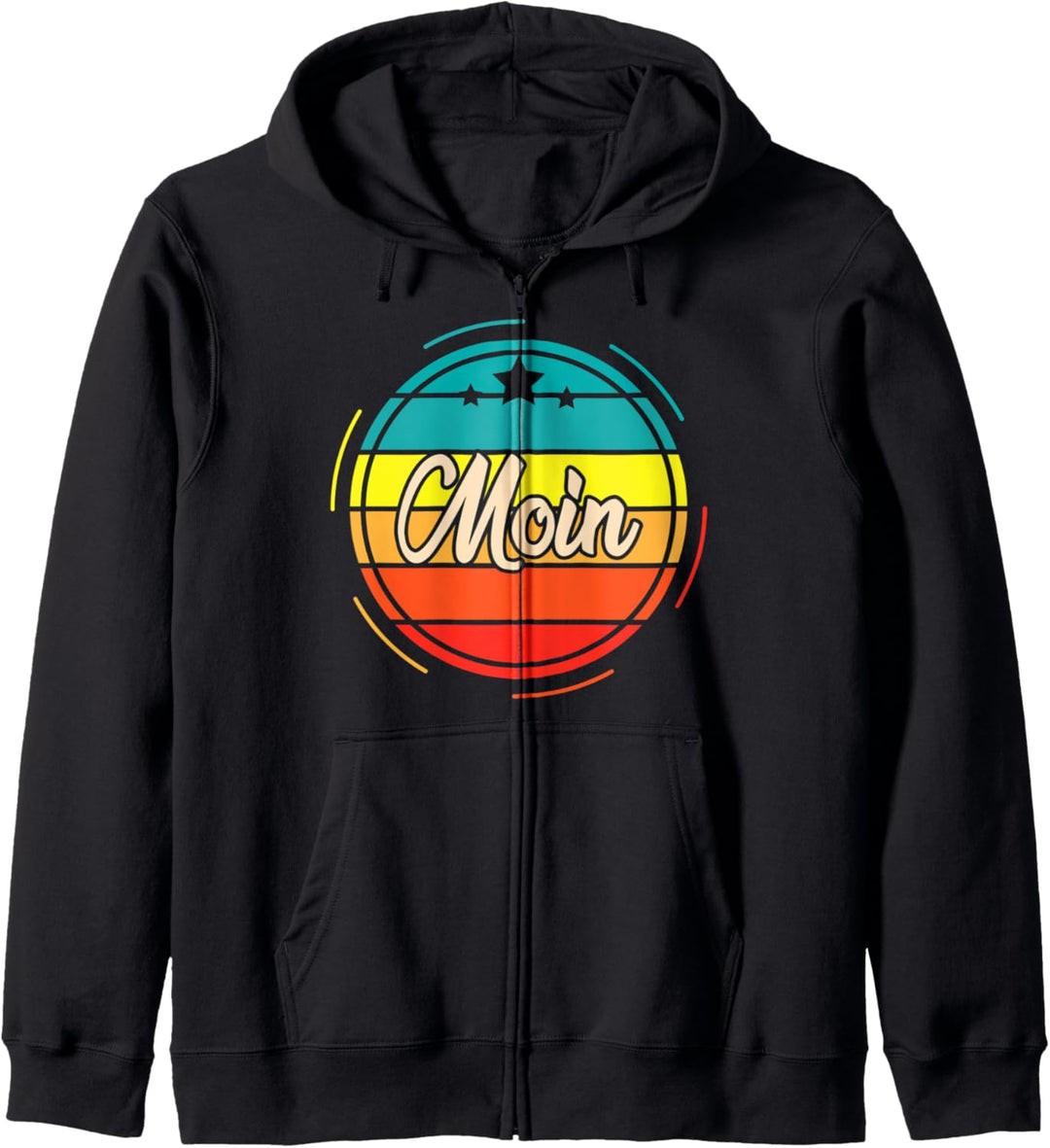 Retro Begrüssung Norddeutscher Moin Nordsee Ostsee Meer Kapuzenjacke