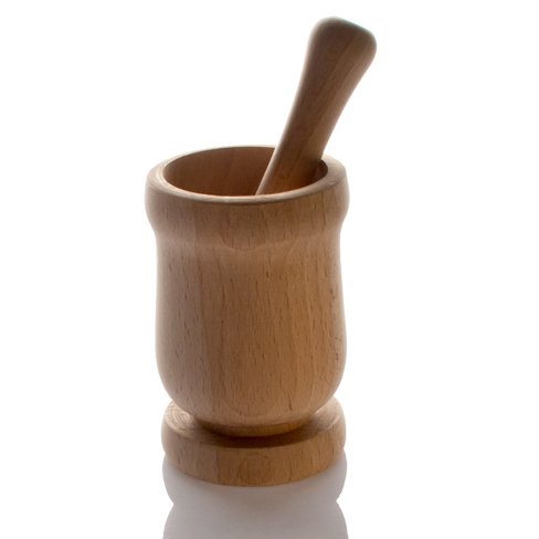 LARES Mörser aus Holz mit Stössel - hoch - Made in Germany