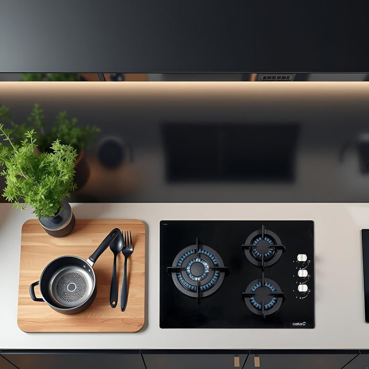 CCI 5003 BK - Gasherd mit Butangas und 3 Gaskochfeldern - 1 Dreifache Krone - Geeignet für das Koche