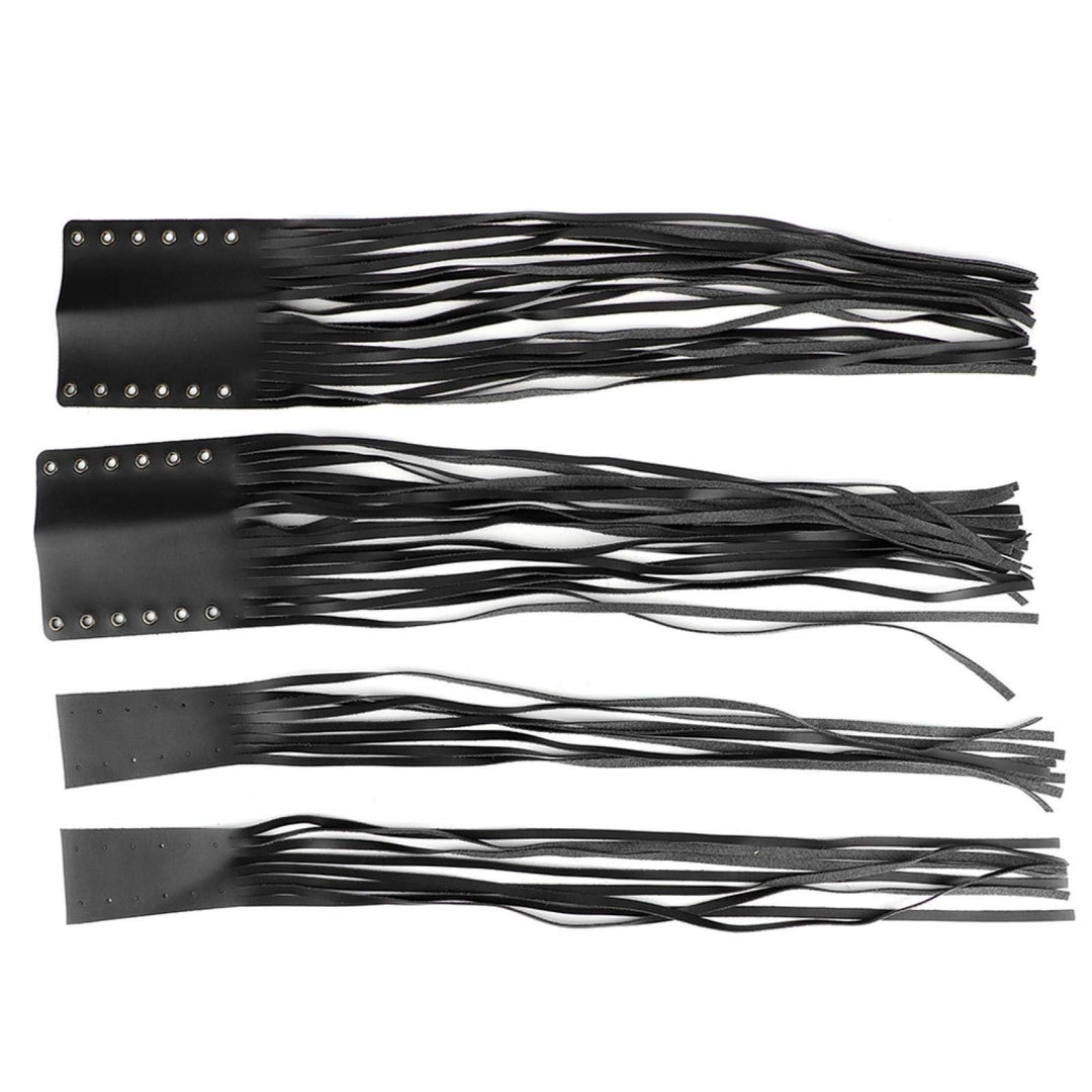 Motorrad Leder Leder Fransen Lenker Gasgriff Bremskupplung Abdeckungen Hebel Streamer 7/8in 1in, Uni
