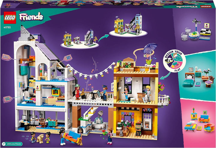 LEGO 41732 Friends Stadtzentrum, kreatives Modular Building Spielzeug, Dekorieren & Ausstellen im Pu
