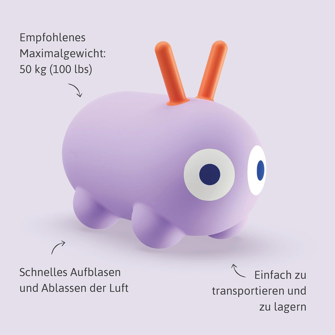 Quut – Skippi-Sprungtier – Aufblasbares Hüpfspielzeug – drinnen und draussen – Pumpe inklusive – 35