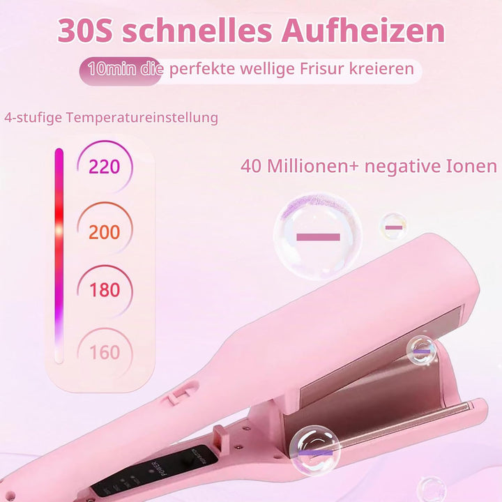 Lockenstab Grosse Wellen, Französischer Wellen-Lockenstab, 32mm Lockenstab für französische Eierroll
