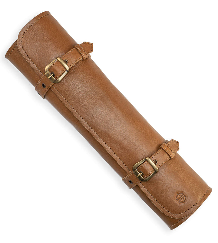 Angus Stoke Messertasche Leder Köche 7-Fach Echt-Leder Kochmesserrolle gross – Messer Tasche Kochmes