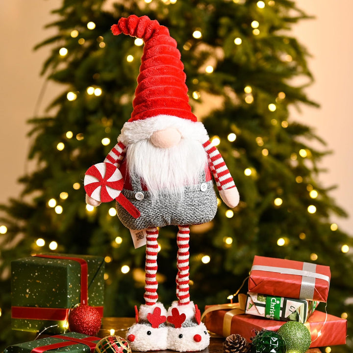 VALERY MADELYN Weihnachtswichtel für Weihnachtsdeko, 64 cm Gnom Rot Weiss Zierschmuck, deko für Tisc