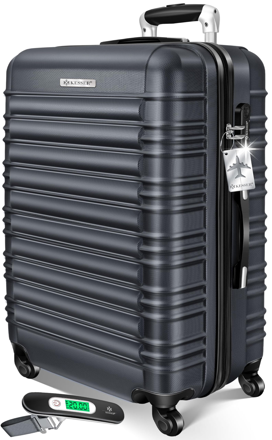 KESSER® Reisekoffer Hartschalen-Koffer Inkl. Kofferwaage + Gepäckanhänger Trolley Gepäck Rollkoffer