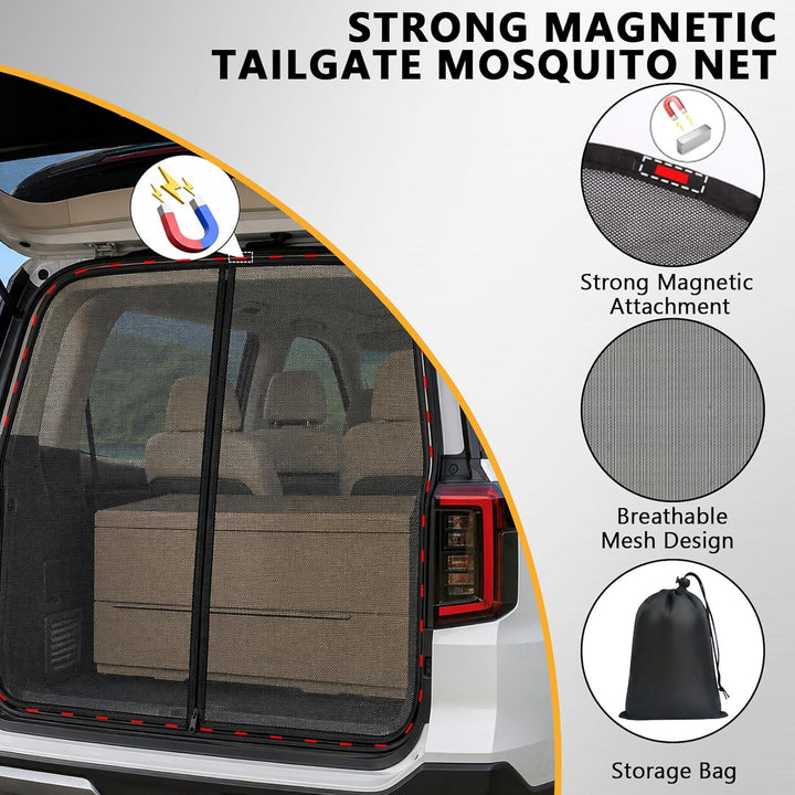 Moskitonetz Auto, Heckklappe Moskitonetz Magnetisch für VW t5 t6 Schiebetür mit Zentralem Reissversc