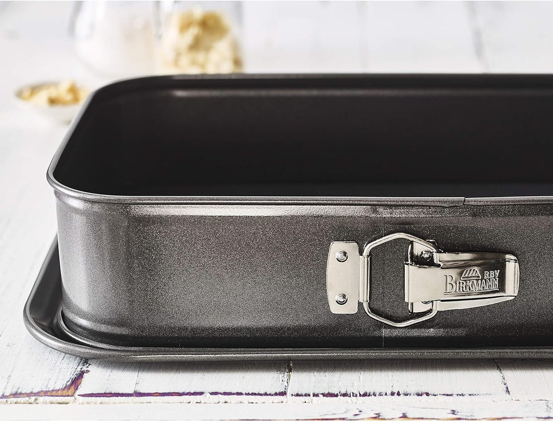 RBV Birkmann 881716 Easy Baking, Springform Eckig, 34 x 23,5 cm, Karbonstahl, Anthrazit