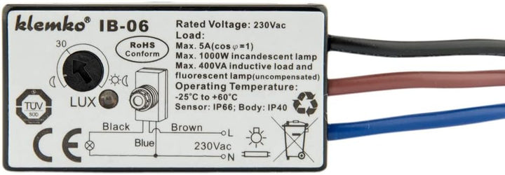 Einbau Dämmerungsschalter IP55