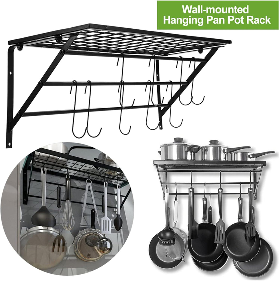 Dioche Topf- und Pfannen-Organizer, Wandmontage, Topfdeckel-Regal, Organizer, Topfregal, Hängendes T