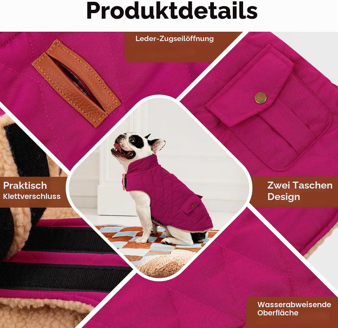 Wintermantel Hundemantel, Warme Winterjacken mit Fleece für Hunde,Hundejacke Hundekleidung Hundepull