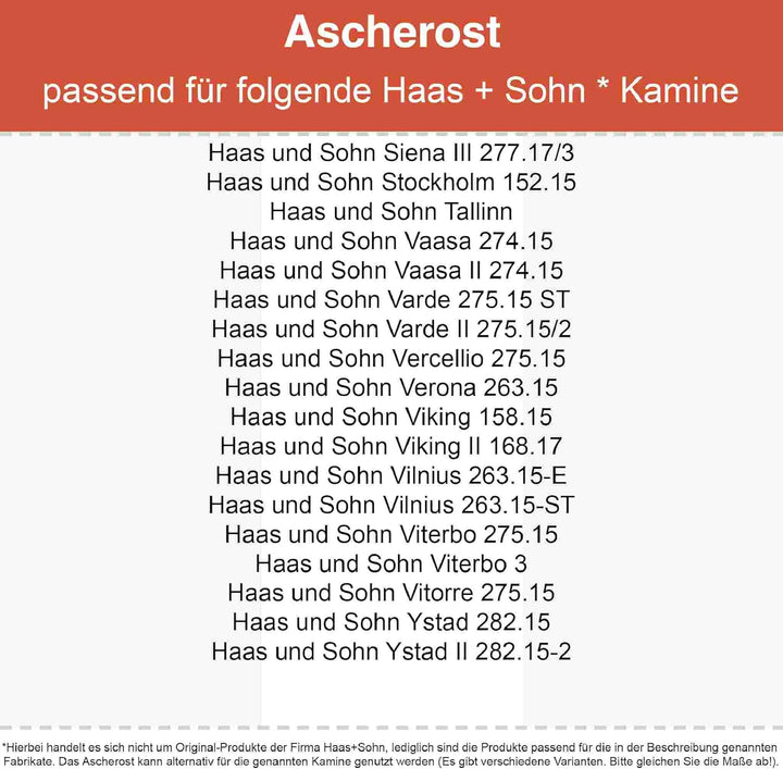 Kaminrost - Passend für Haas+Sohn Kaminöfen inkl. Modellübersicht - Ascherost Kamin aus massivem Sta