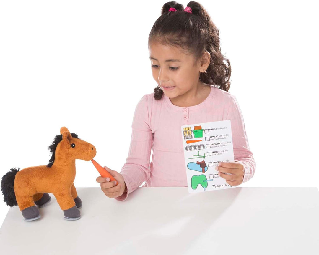 Melissa & Doug Feed & Groom Horse Care Play Set , Pretend Play , Play Set , 3+ , Gift for Boy or Gir