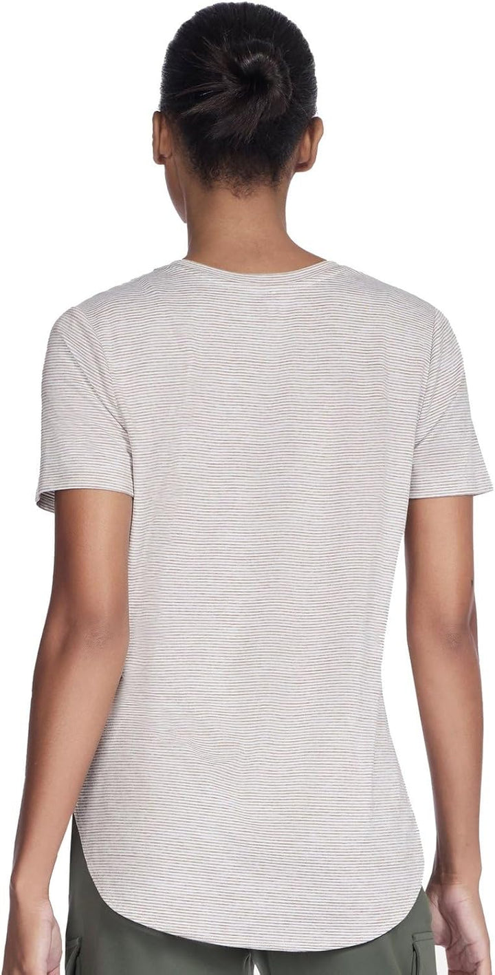 Skechers Damen Godri Swift T-Shirt (1er Pack) S Egret/Desert Swift Stripe, S Egret/Desert Swift Stri