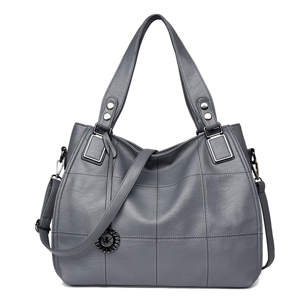 Kris Anna Damen Hobo Schultertasche Shopper Tasche aus PU-Leder mit Schulterriemen Umhängetasche Sti