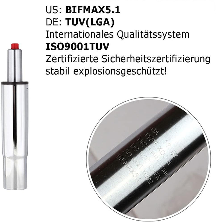 Gasfeder Bürostuhl für Bürostuhl - Länge 264 bis 384 mm stabile Gasfeder belastbar bis 200kg – Gasdr