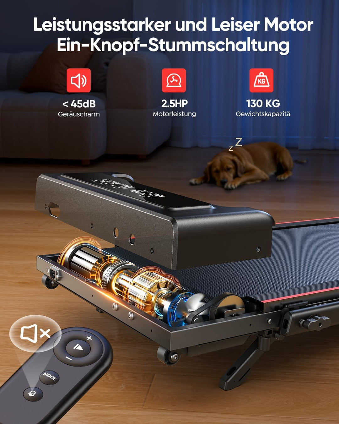 Laufband für Zuhause mit Neigung, 4 IN 1 Walking Pad, 12km/h Klappbar Laufband mit Steigung, 2.5HP U