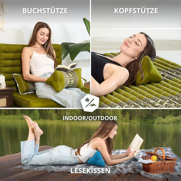 livasia Nackenstützkissen Knochenkissen - Ø 15x32cm - Nackenkissen Knochenform, Sofakissen, Lesekiss