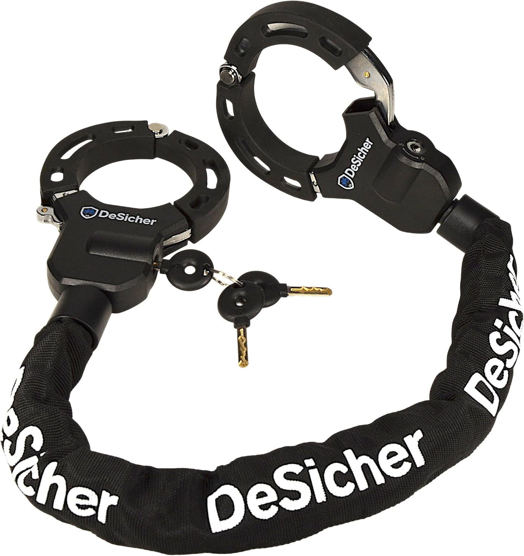 DuoLock 90 - Grosses Handschellen-Kettenschloss für E-Scooter & Fahrrad, 90 cm, 70 mm Öffnungsdurchm