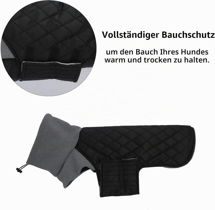 Geyecete Hundemantel Dackel, Dackel Wintermantel, Warmer Quilten Dackelmantel mit Geschirr Loch,Wind