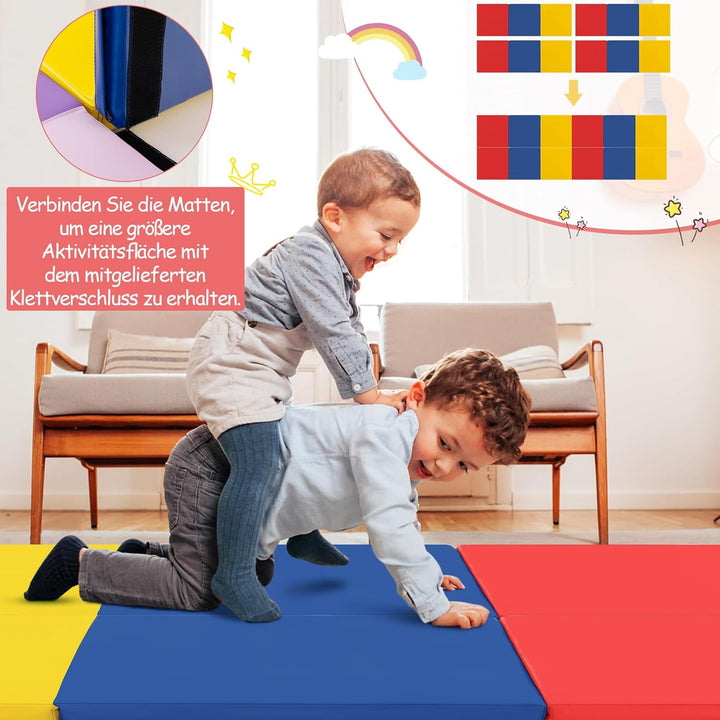 COSTWAY 180 x 60 x 5 cm Weichbodenmatte klappbar, Gymnastikmatte tragbar, Yogamatte wasserabweisend,