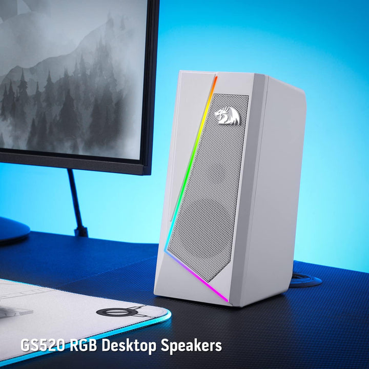 Redragon GS520 RGB-Desktop-Lautsprecher, 2.0-Kanal-PC-Stereo-mit 6bunten LED-Modi,verbessertem Klang